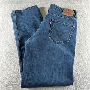 Vtg 90s Levi's 550 Mens Jeans 36X34 Tag Relaxed Tapered Medium Wash Clean 34x33